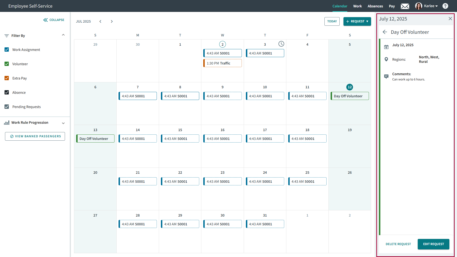 Volunteer details circled in red.