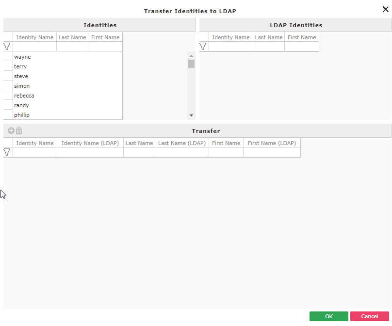 Transfer Identities to LDAP