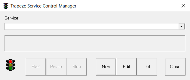 Trapeze Service Control Manager dialog box