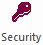 A key with the word Security printer under it.