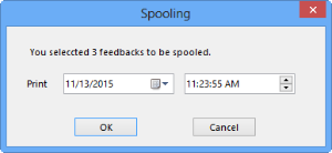 Spooling dialog box