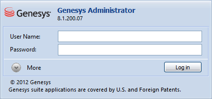 Genesys login dialog box