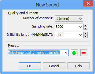 New Sound Dialog Box