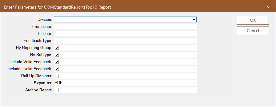 Top 10 Routes Parameters