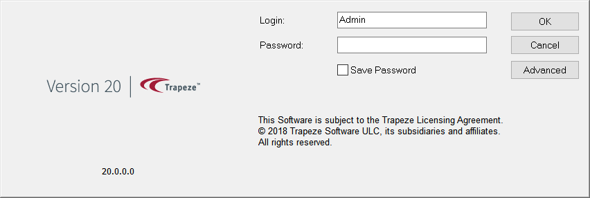 COM Login dialog box