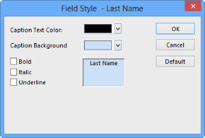Field Style dialog box