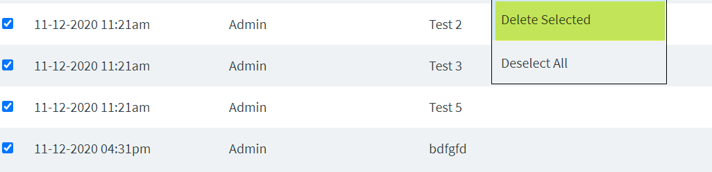 Delete Selected option