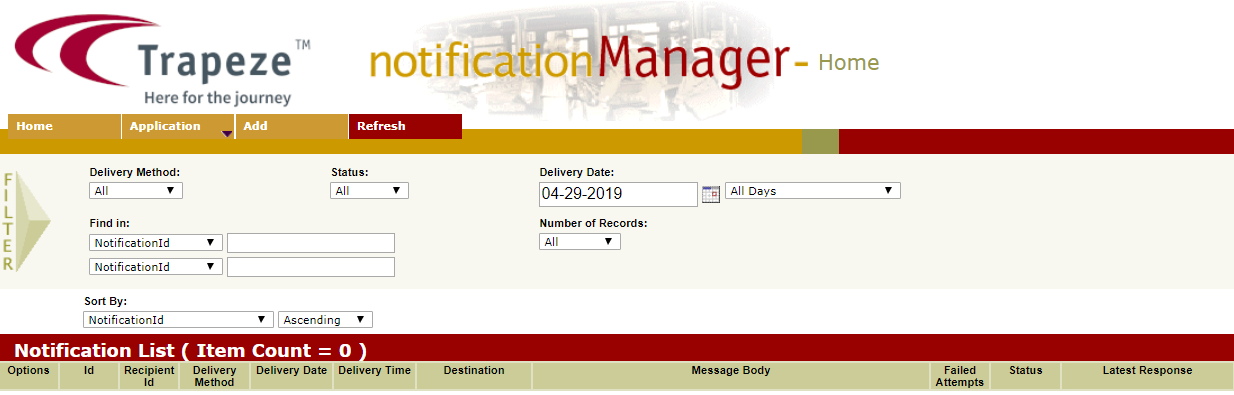 Notification Manager Home