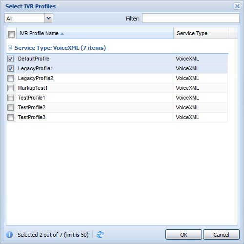 Select Profile dialog box