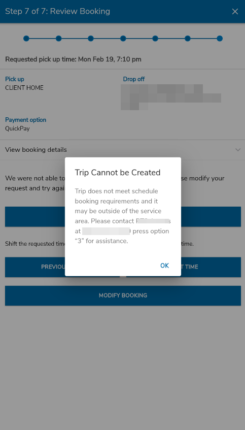 Generic error message pop-up