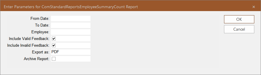 Employee Summary Parameters