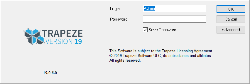 COM Login dialog box