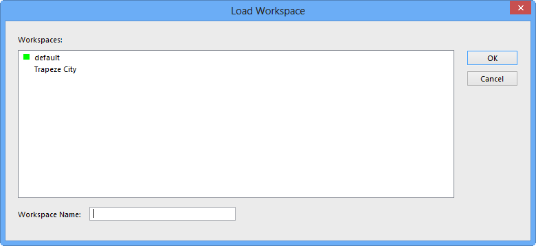 Load Workspace dialog box
