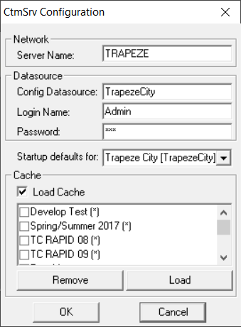 CtmMSrv Configuration dialog box