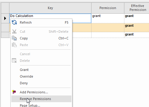 Th right-click menu shown with Remove Permissions highlighted.