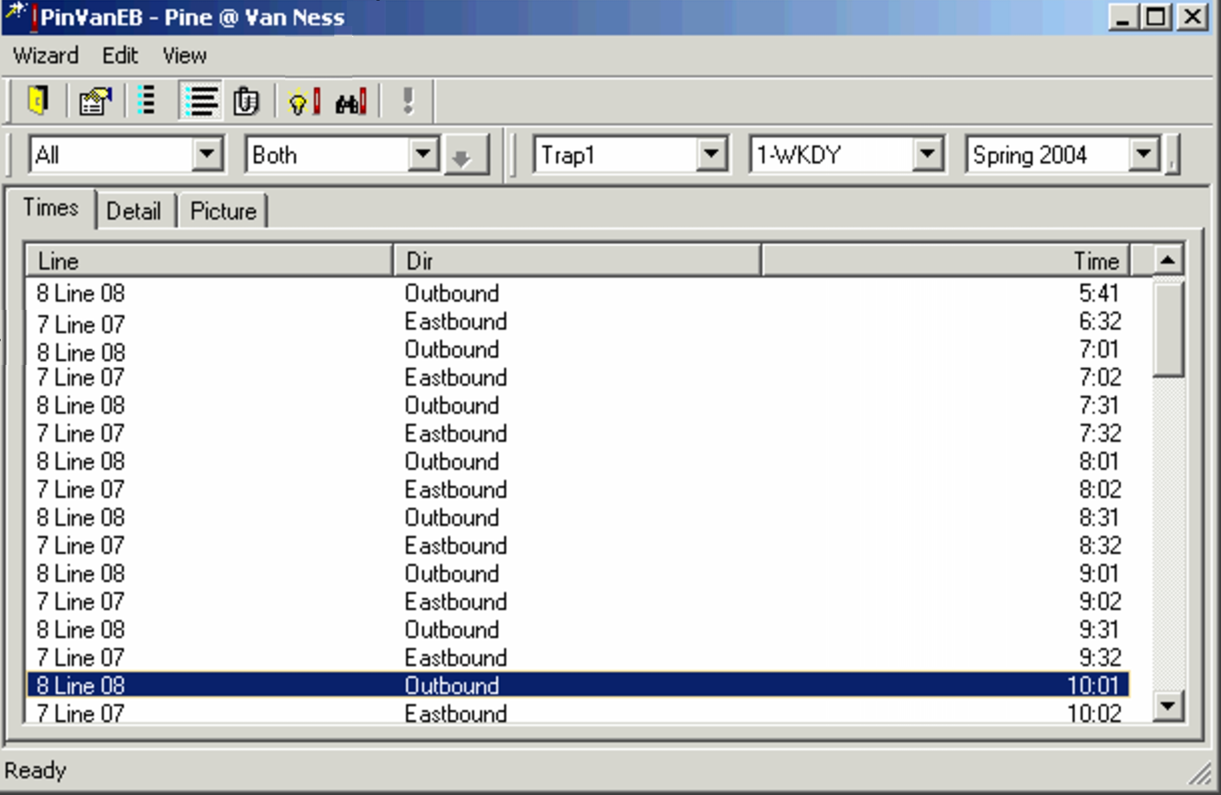 Show Stop dialog with a highlighted stop