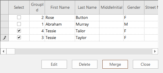 Sample Grouped User records