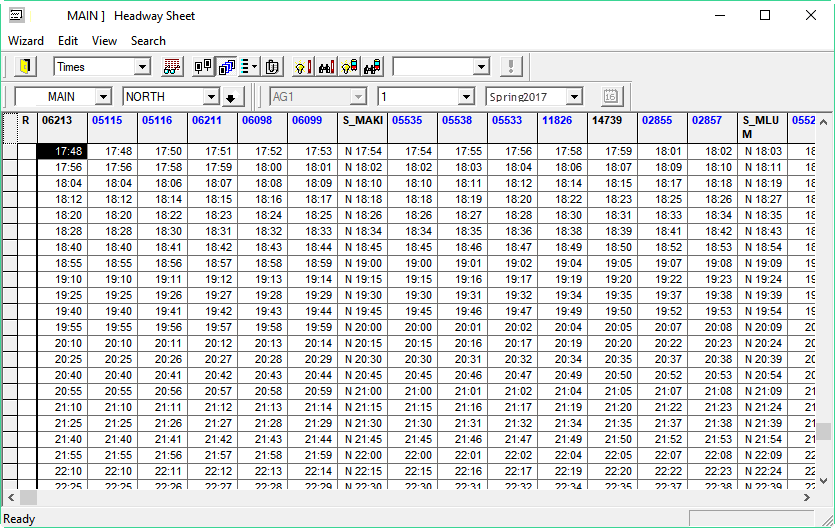 Sample headway sheet