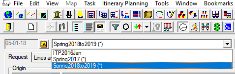 Sample sign-up periods in the Itinerary Planning screen