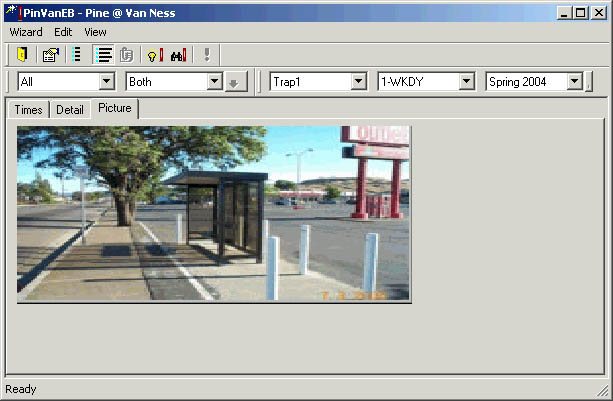 Sample picture of a bus stop shown on Picture tab